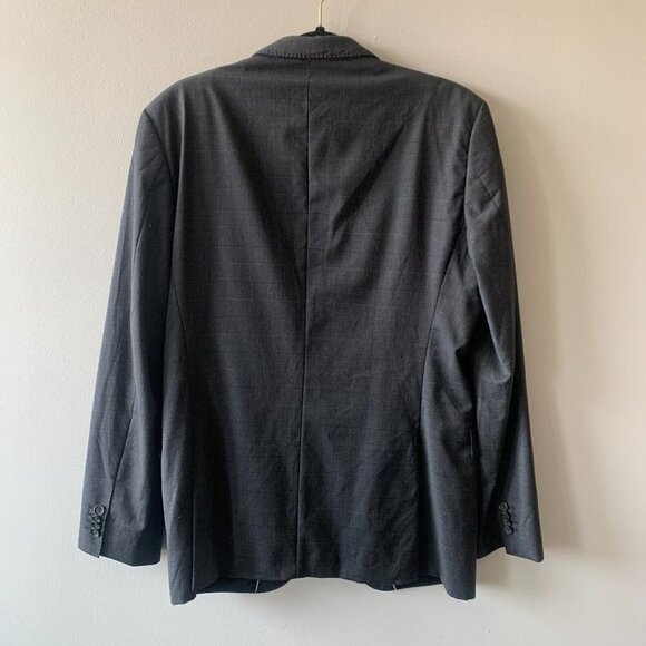 Hugo Boss Blazer Men 38R Wool Notch 3 Button Plaid Check Sport Coat Suit Gray - Picture 9 of 15